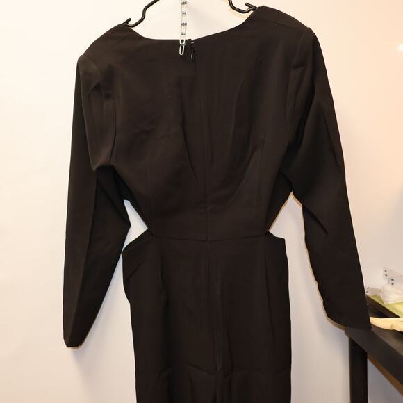 Fashion to Figure Size O (XL) Heart Button Jumpsuit with Waist Cutouts Black - Picture 11 of 16